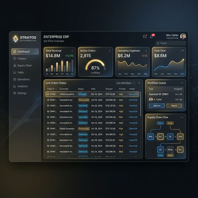 ERP Dashboard Mockup